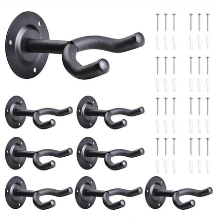 Horizontal Guitar Hanger Yescom 8Pcs Guitar Wall Mount Hanger Holder Hook Rack Stand Home Studio Display for Guitar Bass with Screws ()