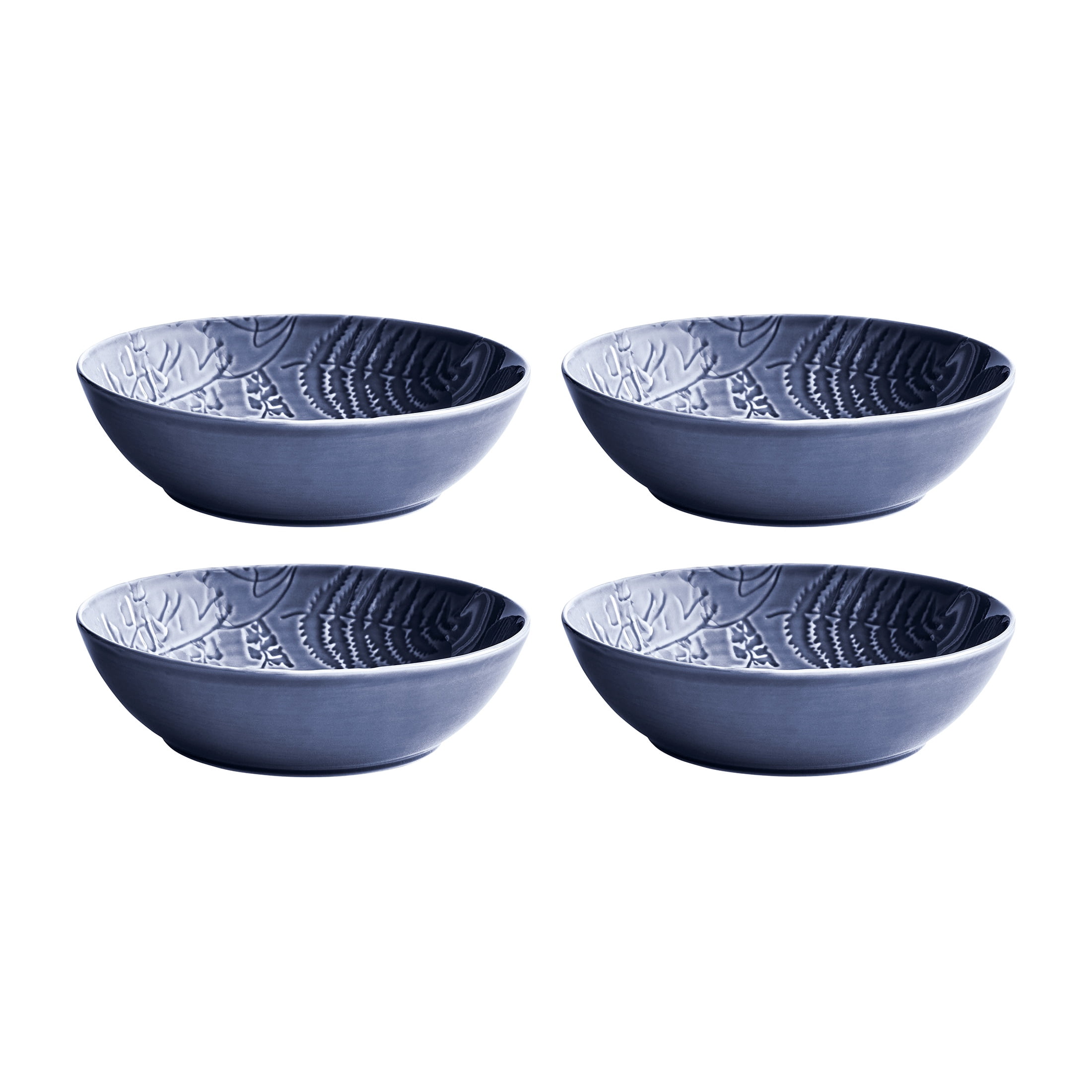Better Homes & Gardens Ellie Collection Blue Stoneware Dinner Bowl, 8 inch