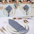 thumbnail image 2 of Farmhouse Navy Blue White Striped Cloth Napkins, Modern Stripes Washable and Reusable Dinner Napkins Set of 4, Table Napkin for Kitchen Party Birthday Wedding Hotel Housewarming 20"x20", 2 of 8