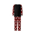 thumbnail image 5 of Uaswgudfs Christmas Pajamas Set, Family Matching Santa & Plaid Snowflake Print Long Sleeve Round Neck Top with Dual Pocket Pants, Festive Holiday Sleepwear Loungewear, 5 of 9