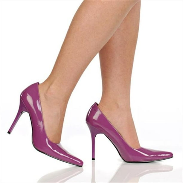 Highest Heel CLASSIC-PURP-9.5 9,5 4 Po Pompe Simple Classique en PU Verni Violet - Taille