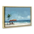 thumbnail image 4 of Stupell Industries Beach Chair Symphony Nautical & Beach Painting Gold Floater Framed Canvas Art Print Wall Art, 25 x 17, 4 of 10