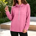 thumbnail image 2 of JGGSPWM Womens Oversized Pullover Sweatshirt Hooded with Drawstring, Long Sleeve Baggy Athletic Tops with Pocket, Casual Outdoor Hiking Wear Pink M, 2 of 7