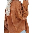 thumbnail image 4 of Naturalour Womens Corduroy Shirt Jacket Button Down Long Sleeve Blouses Collared Shirts w/Pockets, 4 of 7