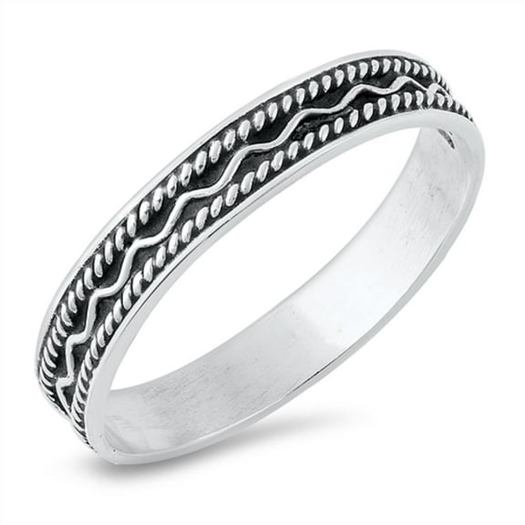 Sterling Silver Bali Design Band Ring Size 8