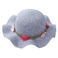 thumbnail image 1 of 51-52 cm circunferencia del sombrero sombrero de verano para niños sombrero de paja de flores sombrero de lavabo grande sombrero de paja protector solar para playa, 1 of 5