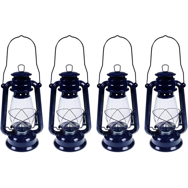 Valley Industries Navy Blue Hurricane Kerosene Oil Lantern Emergency