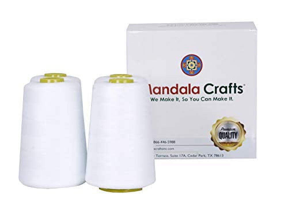 Mandala Crafts All Purpose Sewing Thread from Polyester for Serger Overlock Quilting Sewing Machine Pack of 4 40s/2 Teal