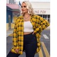 thumbnail image 5 of Zeagoo Womens Plus Size Flannel Plaid Shirt Roll Up Long Sleeve Mid-Long Button Down Shirts Casual Boyfriend Tops, 5 of 6