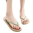 thumbnail image 4 of PEASKJP Women Sandals Casual Flip Flops Slipper Female Walking Sandals Anti-Slip Flip Flops Thong Sandals Green 39, 4 of 5