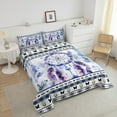 thumbnail image 4 of Boho Dreamcatcher King Comforter Set Navy Blue Oil Painting Bedding Set King,Ombre Gradient Art Bedding Comforter Sets Bohemian Aztec Duvet Set,Butterfly Quilted Comforter, 4 of 7