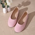 thumbnail image 5 of Lenago Flat Dress Shoes for Women Low Shallow Heel Dress Shoes Slip-On Walking Shoes Round Toe Office Shopping Party Travel Pink Size-7, 5 of 7