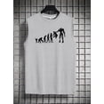 thumbnail image 2 of Camisetas sin mangas informales con estampado de evolución para hombre, chaleco deportivo de entrenamiento físico, camiseta sin mangas para verano, 2 of 4