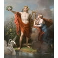 thumbnail image 2 of Meynier, Charles 15x17 Gold Ornate Wood Framed with Double Matting Museum Art Print Titled - Apollo, God of Light, Eloquence, Poetry and the Fine Arts with Urania, Muse of Astronomy, 2 of 4