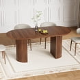 thumbnail image 3 of Hommpa 71" Dining Table for 6,Modern Oval Kitchen Table With Wood Strip Base,Long Dining Room Tables for Kitchen Dining Room Living Room,Walnut, 3 of 13