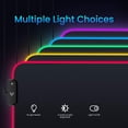 thumbnail image 3 of Large RGB Gaming , Chameleon Programmble Oversized Glowing RGB Extended Soft Mat Surface Mousepad with 16 Lighting Modes 3 Brightness Levels, 31.5 x 13.8 in, 3 of 8
