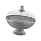 thumbnail image 4 of Cesta de frutas con pedestal, cuenco con tapa y orificios de drenaje, plato para servir redondo de 8,2 x 10 pulgadas para encimera de cocina, ligero Gris, 4 of 8