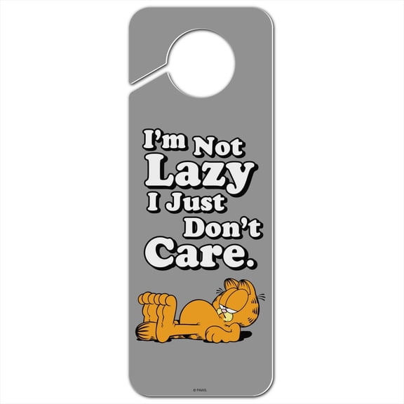 Garfield I'm Not Lazy Plastic Door Knob Hanger Sign