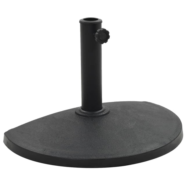 Base semicircular para sombrilla VidaXL, poliresina negra, 9,07 kg