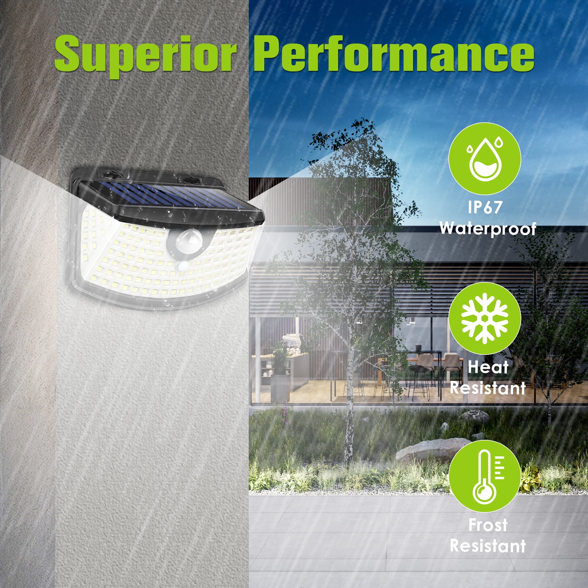 Tolsprint Solar Powered Outdoor Lights,IP65 Waterproof motion sensor light with 120 LEDs,270° Wide Angle,Outdoor Lights for Front Door,Yard, Garage,Fence(6 Packs)