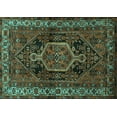 thumbnail image 1 of Ahgly Company Indoor Rectangle Persian Turquoise Blue Traditional Area Rugs, 8' x 12', 1 of 4