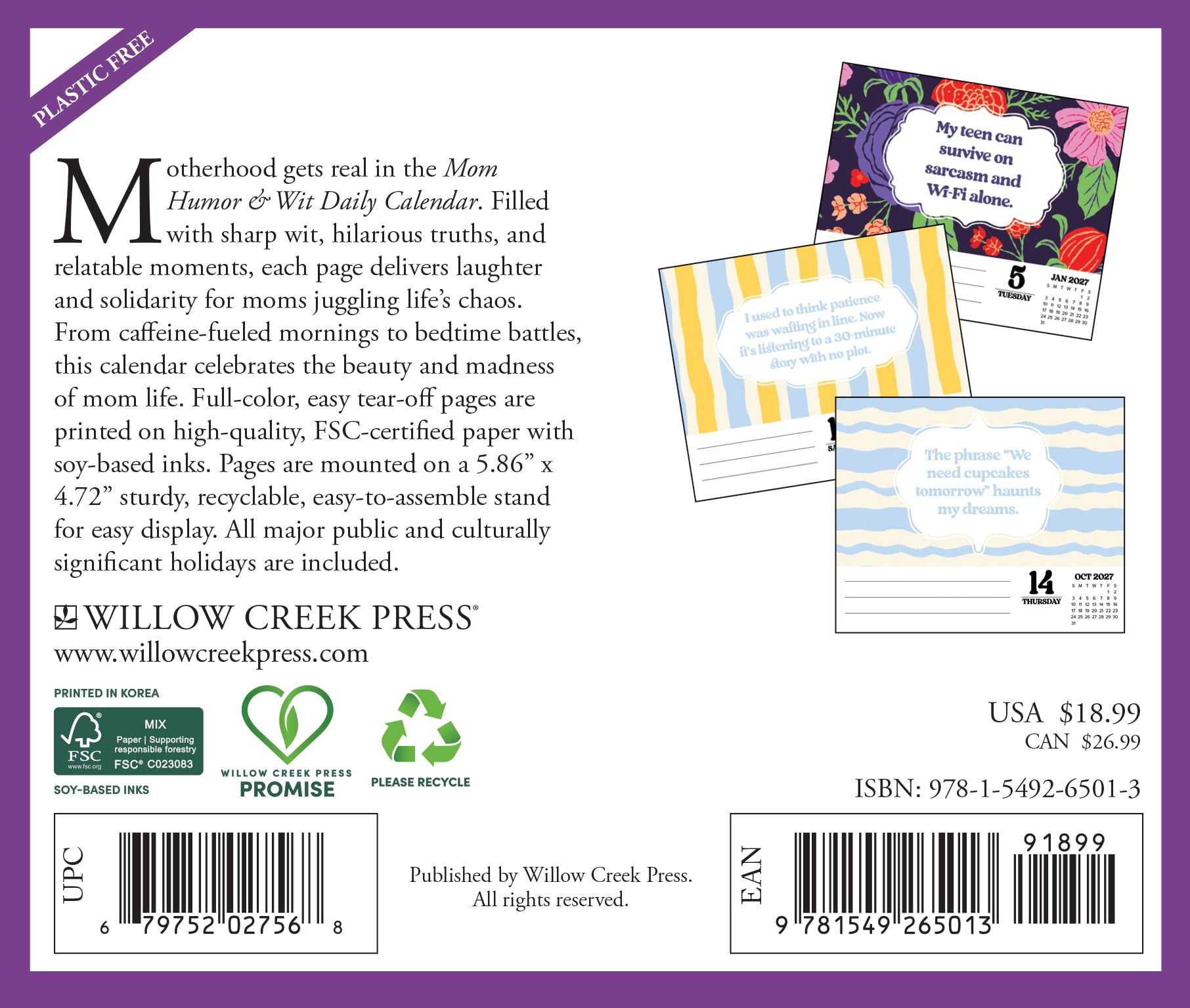 Willow Creek Press, Mom Humor & Wit 2027 Box Calendar