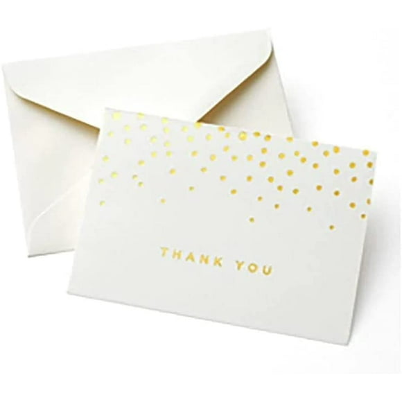 Gold Foil Dots Thank You 50ct