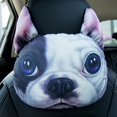 thumbnail image 1 of Reposacabezas para coche con cara de perro, reposacabezas para el cuello, cojín de seguridad para el cuello, reposacabezas, 1 of 4