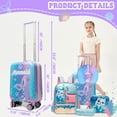 thumbnail image 2 of Kids Carry on Luggage Sets for Girls with Travel Pillow Rolling Suitcases with Wheels for Toddlers Travel School Backpack Pencil Bag, 2 of 6
