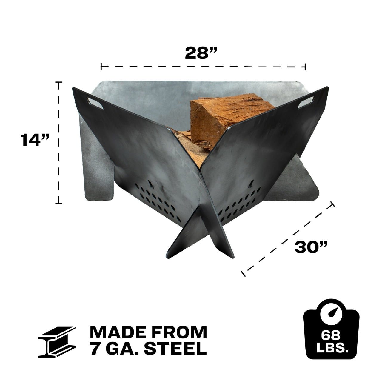 US Stove US30TP Portable Collapsible Triangular Fire Pit