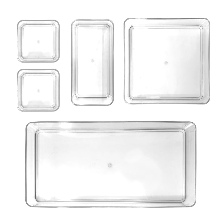 Isaac Jacobs Clear Stackable Drawer Organizer Set, 5-Piece – Multi
