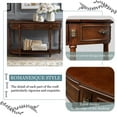 thumbnail image 3 of PORKISS Solid Pine Wood Console Table, Entryway Table Hallway Table with 2 Drawers Roman Legs, Retro Sofa Table for Living Room, Foyer, Cherry, 3 of 14