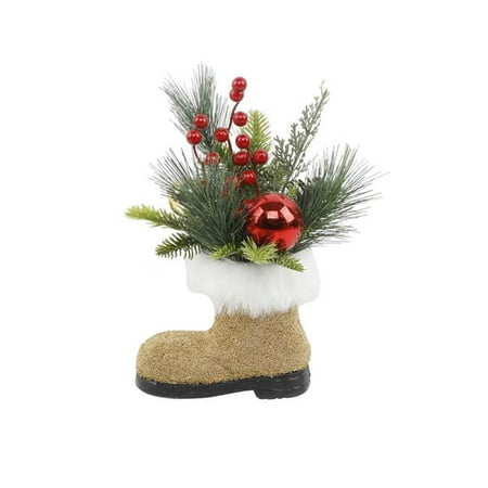 

Flora Bunda CH2081E-TAN Xmas Mix in 8.5 x 12H Beaded Santa Boot