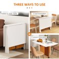 thumbnail image 4 of HOMCOM Table à Manger Pliable, Table d'Appoint Pliante avec 2 Roues pour Cuisine, Salle à Manger, Teck, Blanc, 4 of 10