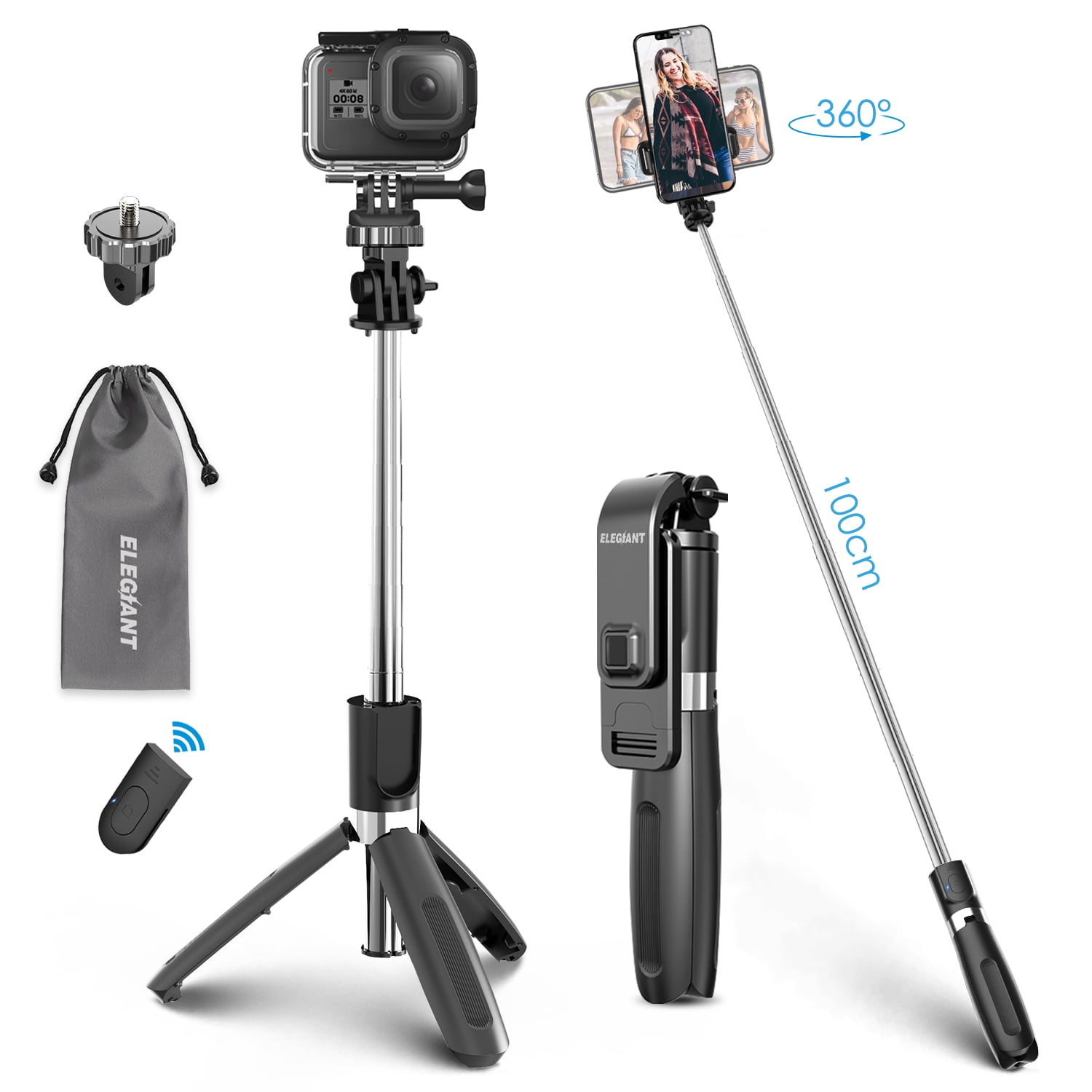 fuwinkr Camera Monopod Camera Selfie Stick for Mobile Phone SLR Camera Outdoor Camera Accessory P264A Anti-Slip Portable Mini Monopod