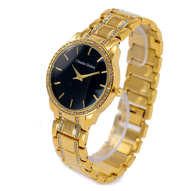 Charles Delon Women s Watch 5855 LGBW Gold Black Stainless Steel Quartz Round