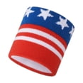 thumbnail image 2 of Wrist Sweat Bands, Tennis Wrist Sweatbands Usa Patriotic Style, Volleyball Wrist Guard Absorbent Wristband, 3X3 Inch Breathable Terry Cloth Wrist Band, Moisture Wicking Sweatband, 2 of 4