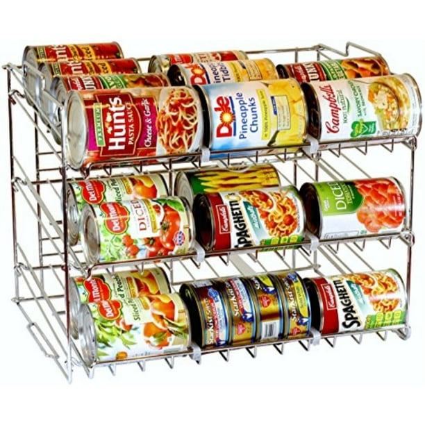 Decobros Supreme Stackable Can Rack Organizer, Chrome Finish