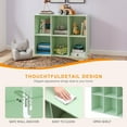 thumbnail image 3 of KZElegy 6 Cube Shelf Anti-Tip Design Storage Open Bookshelf,Wood Cube Organizer Toy & Display Shelves for Living Room Bedroom,Green(1PS), 3 of 11