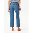 Free Assembly Women's Pintuck Cropped Wide Leg Straight Jeans, Sizes 0