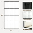 thumbnail image 5 of Wall Mirror 30" x 55", Window Pane Grid Mirror Modern Style for Bedroom, Living Room, Bathroom, Rectangular Black Aluminum Framed, 5 of 8