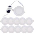 thumbnail image 1 of 10pcs 6W Recessed Downlight LED Cool White 6000K Slim Panel Round LED Ultra Flat, 1 of 5