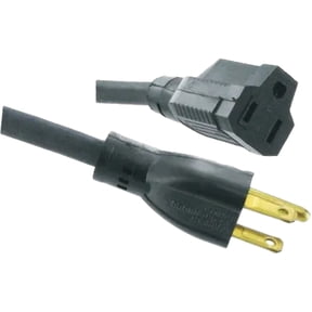 Generic 50-Foot Vacuum Cleaner Power Cord - 17-2 Wire, Black, With 2-Pin Plug & Bare Wire End