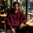 thumbnail image 5 of Homeyce Men's Sweatshirts Oversized Hooded Sweatshirt with Pockets Long Sleeve Plain Lightweight Hoodie Pullover Hoodies,Red 2XL, 5 of 5