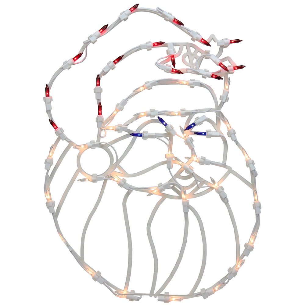 18" Red and White Lighted Santa Christmas Window Silhouette Decoration