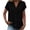 A Black, variant on Women Blouse Ndbuld Women's Fashionable V-neck Button-down Short-sleeved Shirt Top Black L