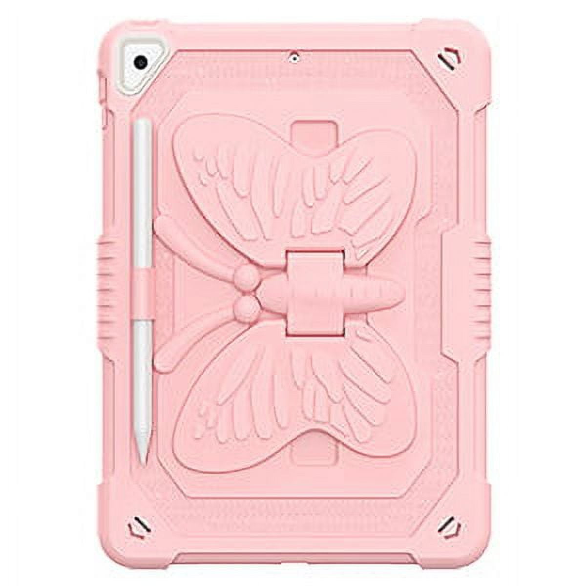 BENTOBEN Case for iPad 9th/8th/7th Gen with Butterfly Kickstand and Pencil Holder, 10.2" Pc Tpu Heavy Duty Hard Rugged Protective Cover for iPad 10.2 inch for Girls Women Kids