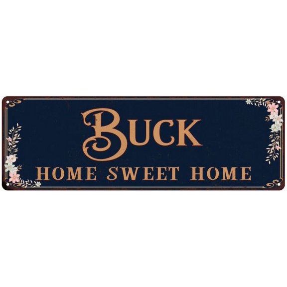 BUCK Home Sweet Home Victorian Look 8x24 Metal Sign 108240046115