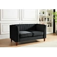 thumbnail image 2 of Uspridefurniture Plainfield Line Tufted Square Velvet Loveseat,Black, 2 of 5