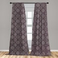thumbnail image 5 of Ambesonne Mandala Curtains, Frames Vintage Oriental, Pair of 28"x84", Eggplant and White, 5 of 5